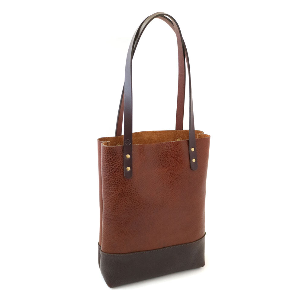 Pebble Grain Leather Small Square Tote Bag