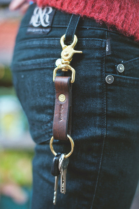LEATHER KEY CHAIN WITH CLIP :: Handmade in the USA by Make Smith Leather  Co. – Make Smith Leather Co. - Full Grain Custom Leather Crafting, wallets,  belts, leather bags, totes and purses.